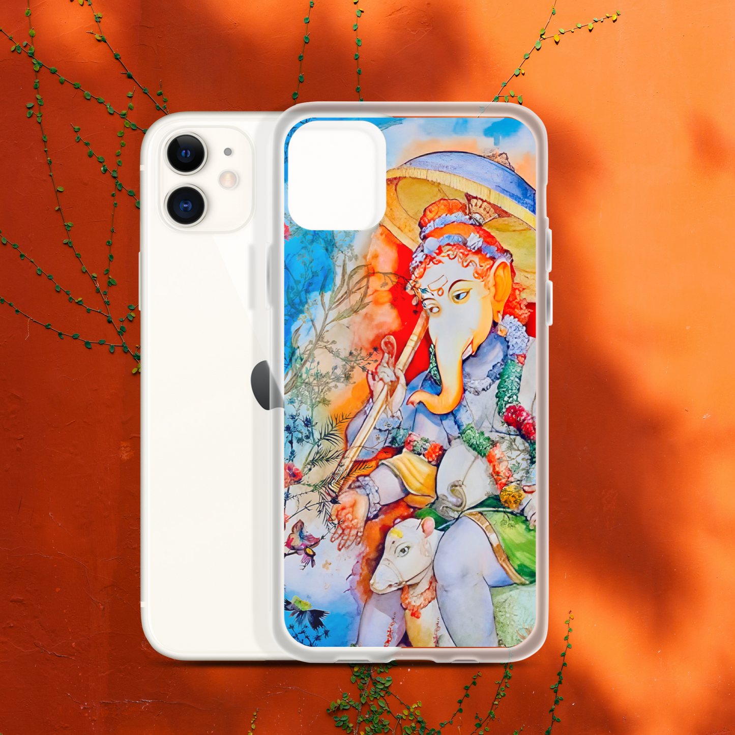 Ganesh Riding Mushak Raj iPhone® Clear Case | Available for most iPhone® models | Wireless Charging Compatible