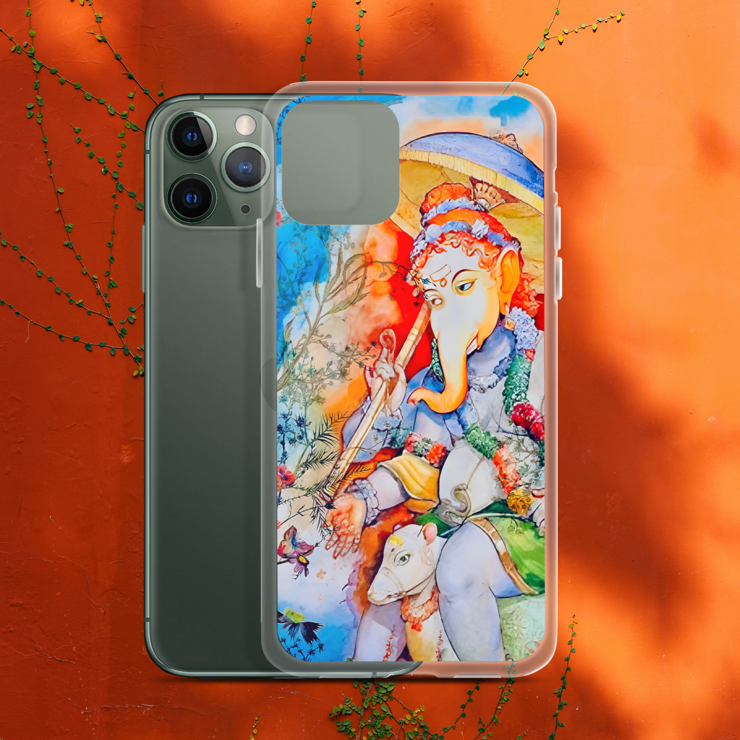 Ganesh Riding Mushak Raj iPhone® Clear Case | Available for most iPhone® models | Wireless Charging Compatible