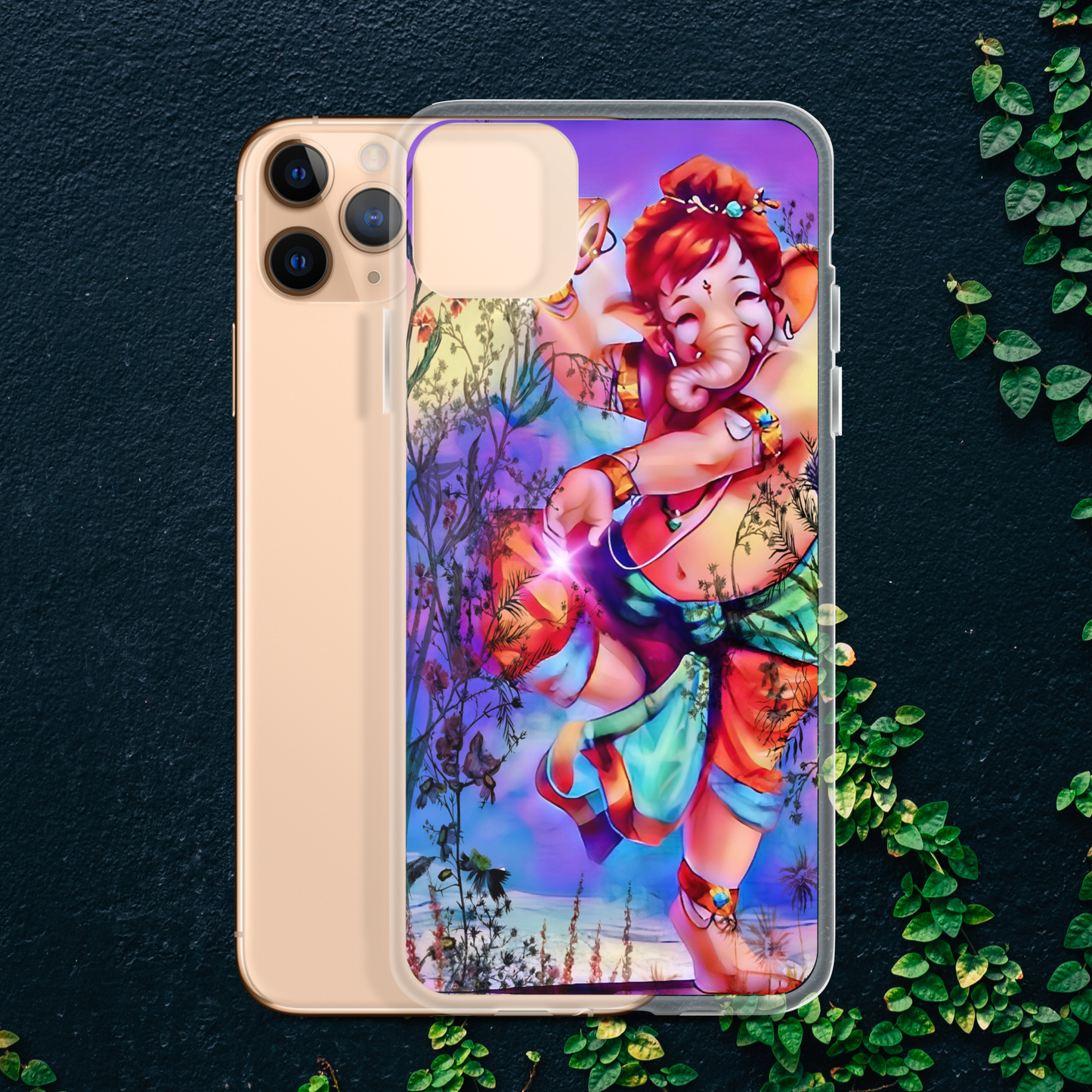 Ganesh Dancing iPhone® Clear Case | Available for most iPhone® models | Wireless Charging Compatible