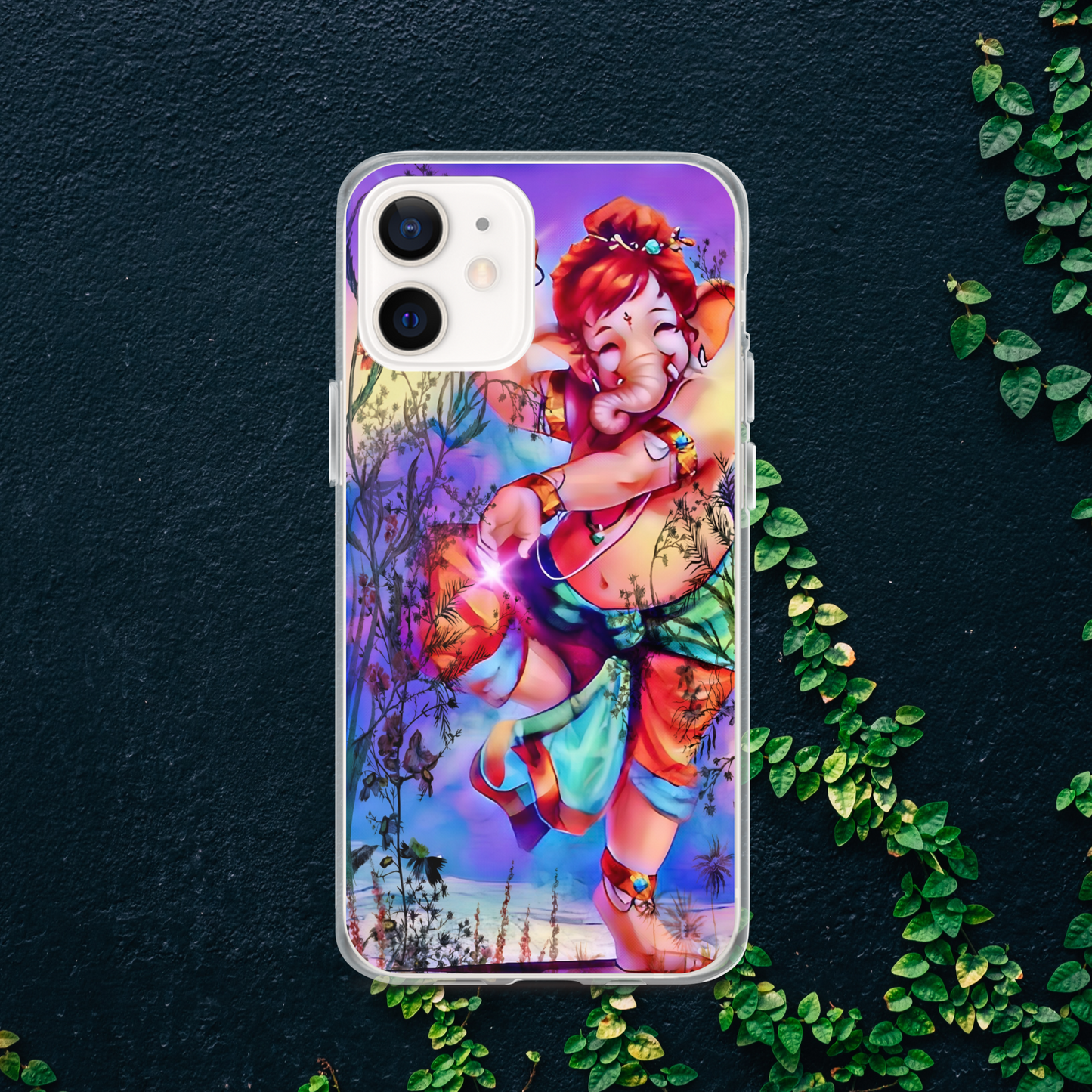 Ganesh Dancing iPhone® Clear Case | Available for most iPhone® models | Wireless Charging Compatible