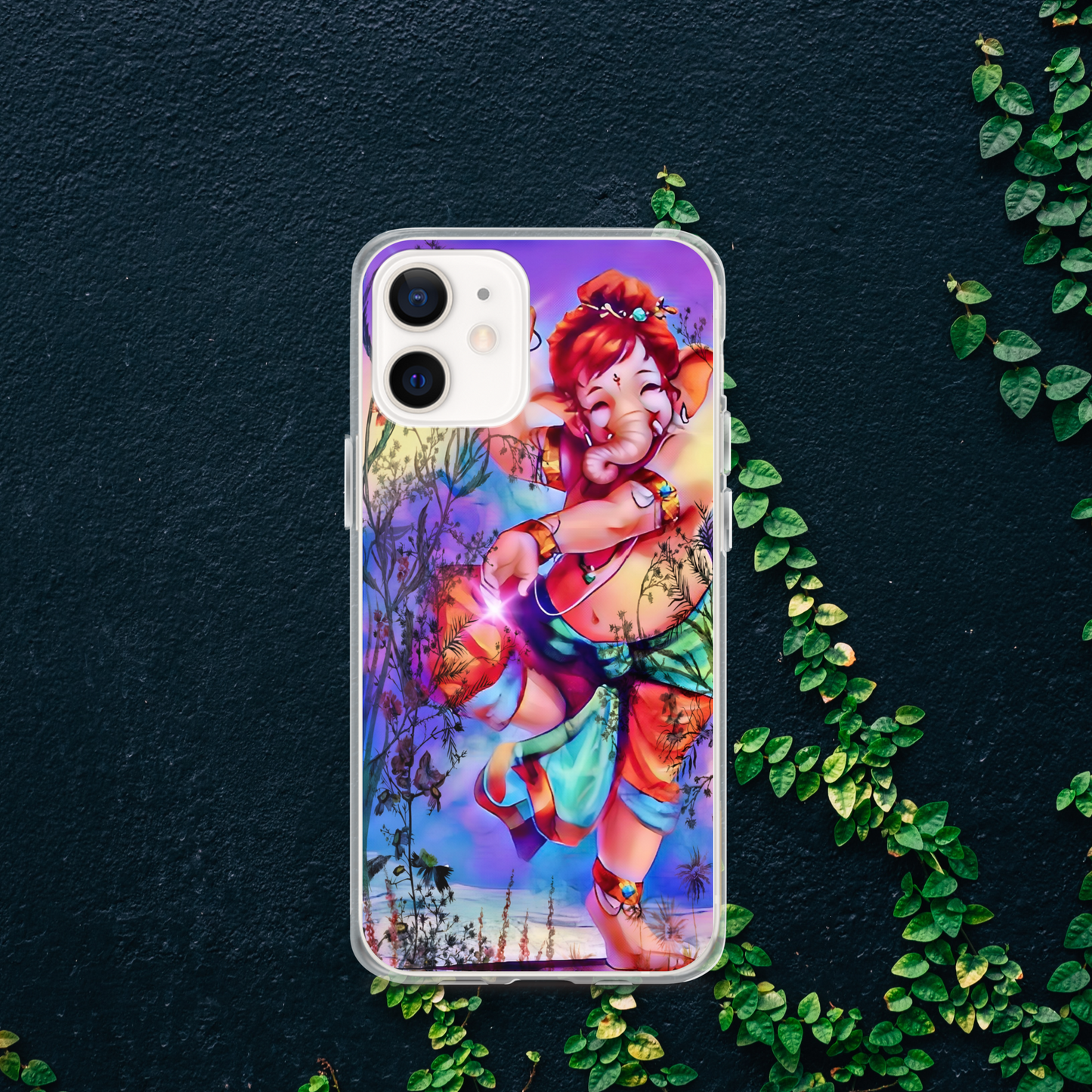 Ganesh Dancing iPhone® Clear Case | Available for most iPhone® models | Wireless Charging Compatible