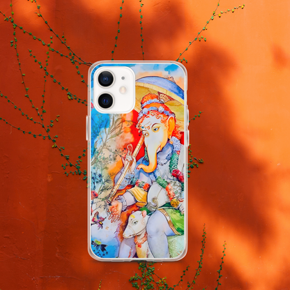 Ganesh Riding Mushak Raj iPhone® Clear Case | Available for most iPhone® models | Wireless Charging Compatible