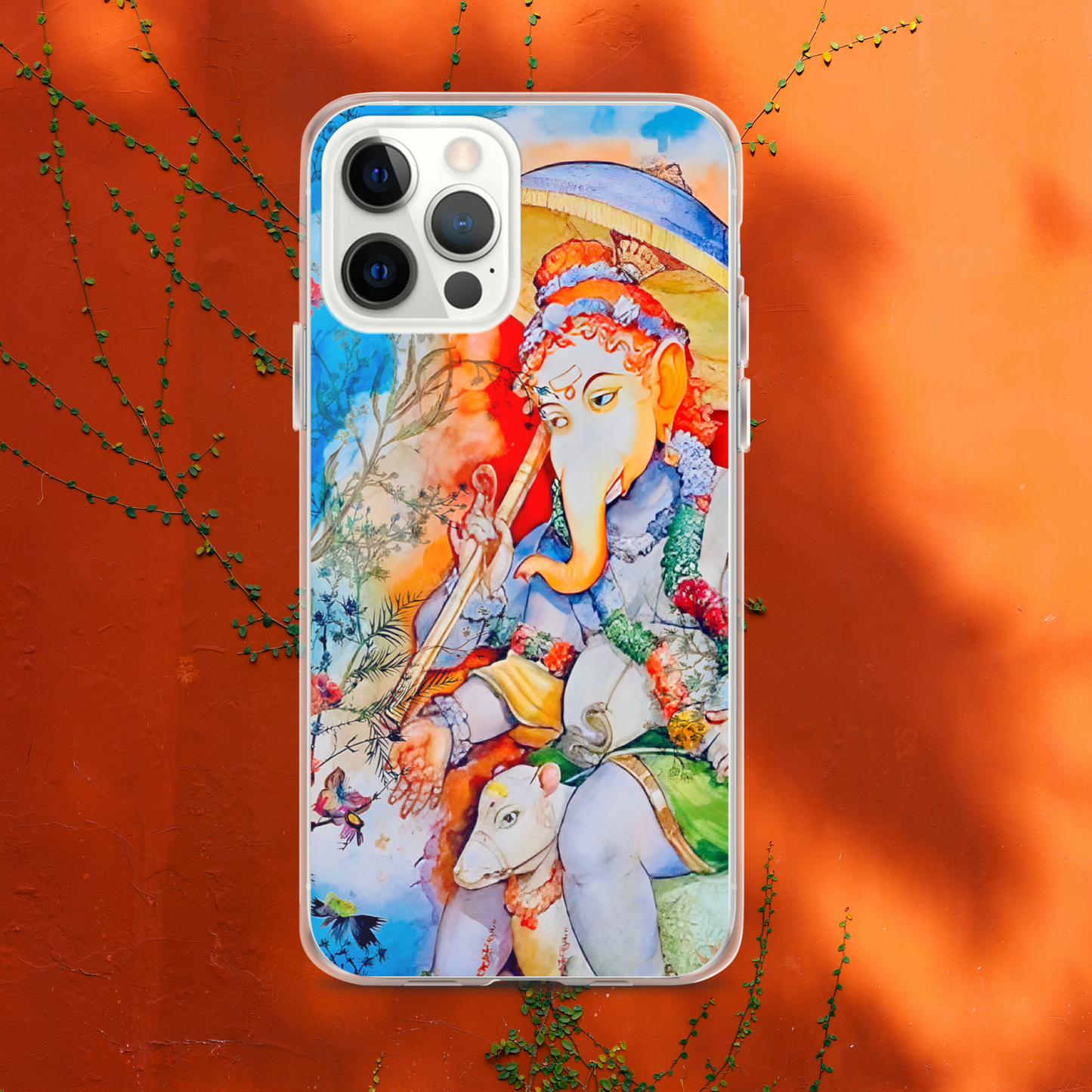 Ganesh Riding Mushak Raj iPhone® Clear Case | Available for most iPhone® models | Wireless Charging Compatible