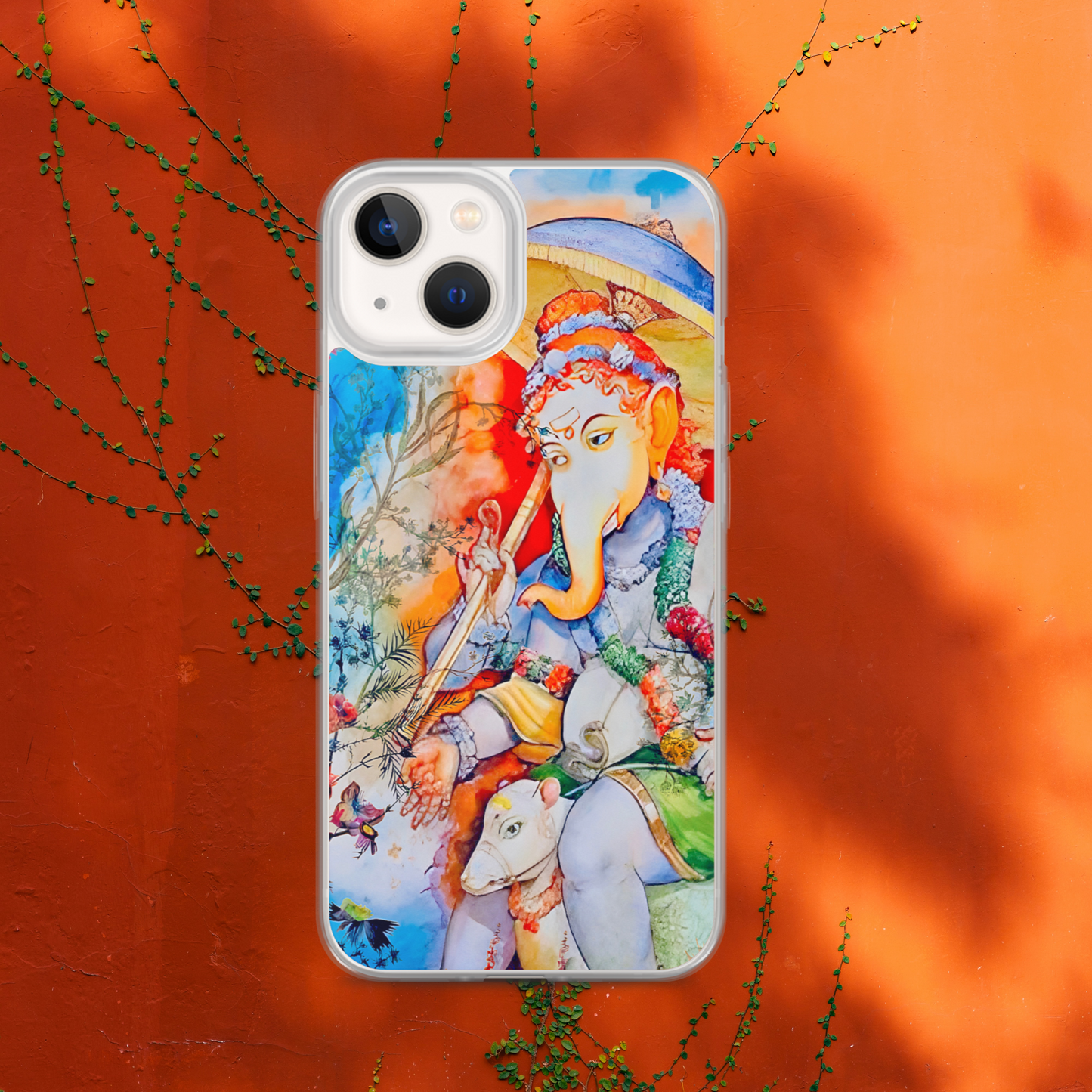 Ganesh Riding Mushak Raj iPhone® Clear Case | Available for most iPhone® models | Wireless Charging Compatible