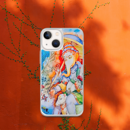 Ganesh Riding Mushak Raj iPhone® Clear Case | Available for most iPhone® models | Wireless Charging Compatible