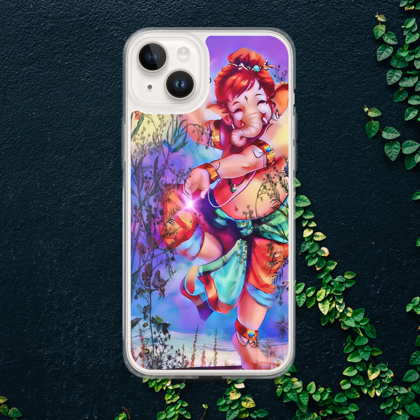 Ganesh Dancing iPhone® Clear Case | Available for most iPhone® models | Wireless Charging Compatible